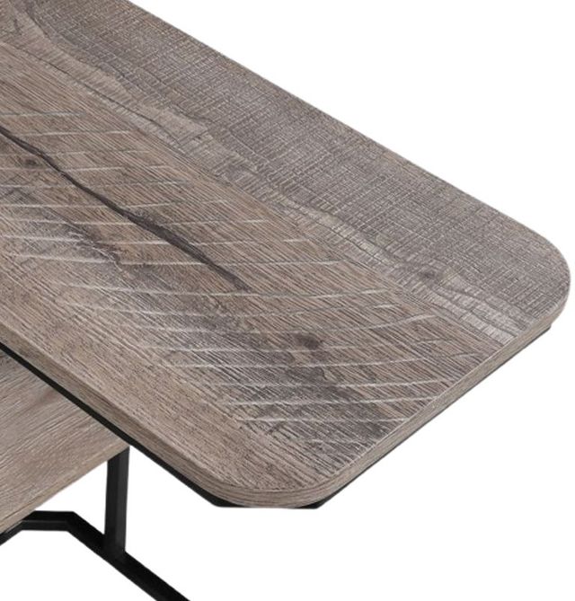 Crown Mark Ida Weathered Gray Chairside Table with Black Frame-3