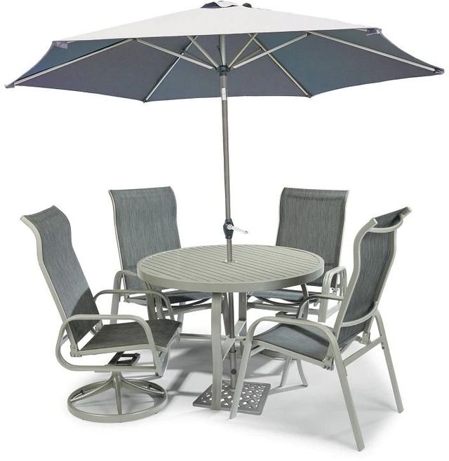 Homestyles® Captiva 5-Piece Gray Outdoor Dining Set with Umbrella-0