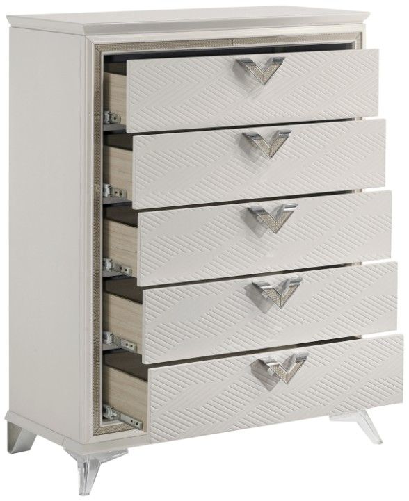 Homelegance® Audra Gold/White Chest-3