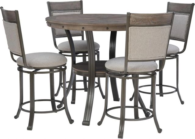 Powell® Franklin 5-Piece Beige/Pewter Counter Dining Set-3
