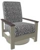 Telescope Casual Leeward Agra Classic/Storm Fabric/Polymer Outdoor Cushion Swivel Hidden Rocker with Boardwalk Rustic Arms-0