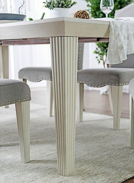 Furniture of America® Daniella 7-Piece Antique White Dining Table Set with Gray Side Chair -3
