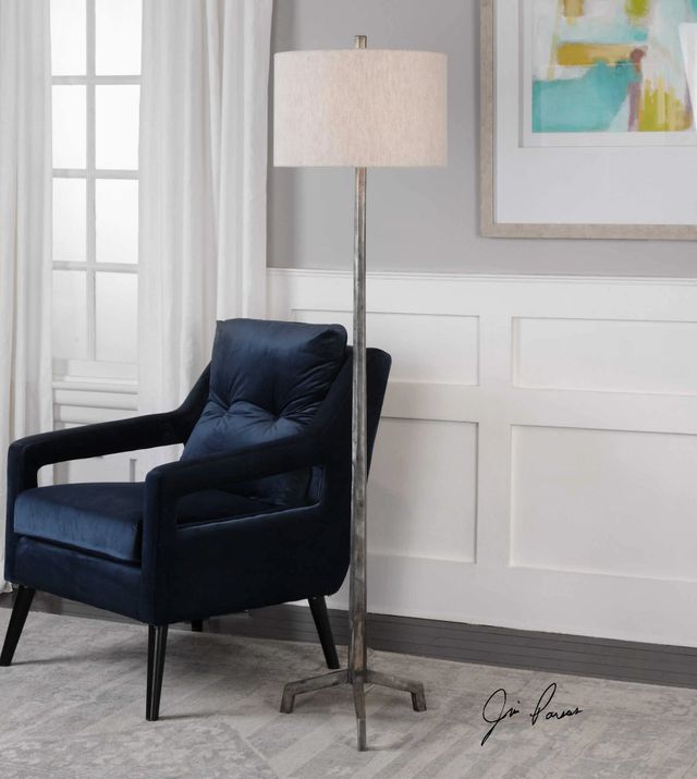 Uttermost® Ivor Raw Steel Floor Lamp-1