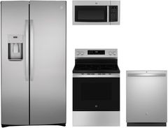 GE® 4 Piece Stainless Steel Kitchen Package