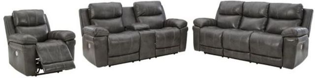 Signature Design by Ashley® Edmar 3-Piece Charcoal Power Reclining Living Room Seating Set-0