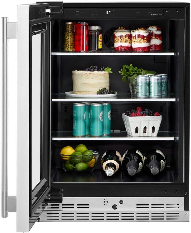 KitchenAid® 24" 5.2 Cu. Ft. PrintShield™ Stainless Finish Built-In Undercounter Beverage Center-2