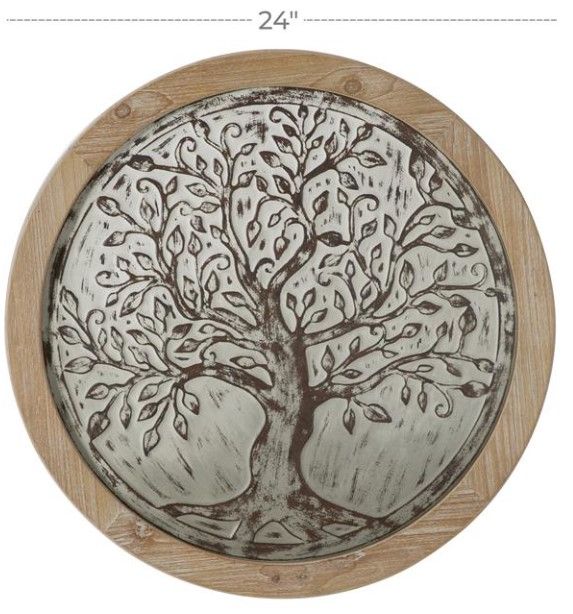 Deco Marche Brown Tree Embossed Wall Decor-3
