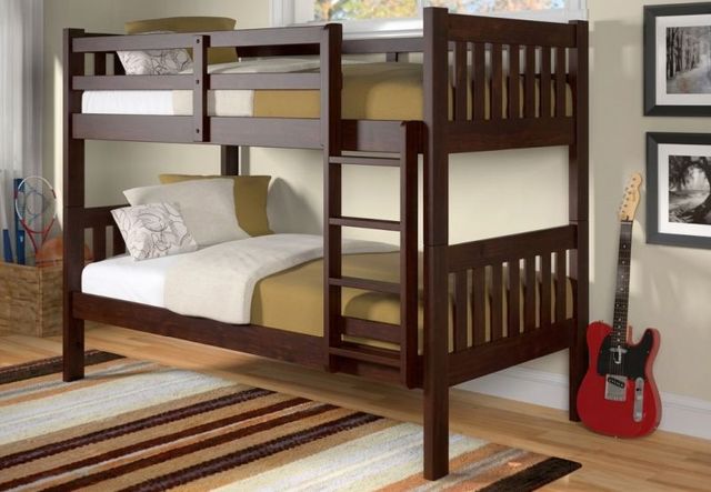 Donco Kids Austin Mission Dark Cappuccino Youth Twin/Twin Bunkbed-1