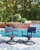 Signature Design by Ashley® Point Bonita 2-Piece Blue/Gray Aluminum Outdoor Sling Swivel Chair-1