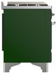 Ilve® Majestic III 40" Emerald Green Pro Style Dual Fuel Liquid Propane Range with Triple Glass Door and Chrome Trim-3