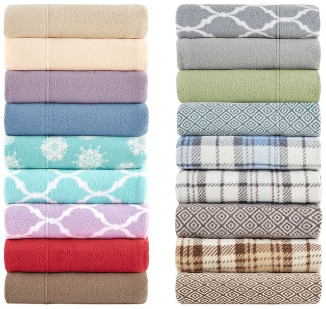 Olliix by True North by Sleep Philosophy 3 Piece Grey Twin Micro Fleece Sheet Set-3