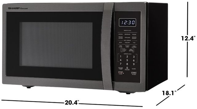 Sharp® 1.4 Cu. Ft. Black Stainless Steel Countertop Microwave-2