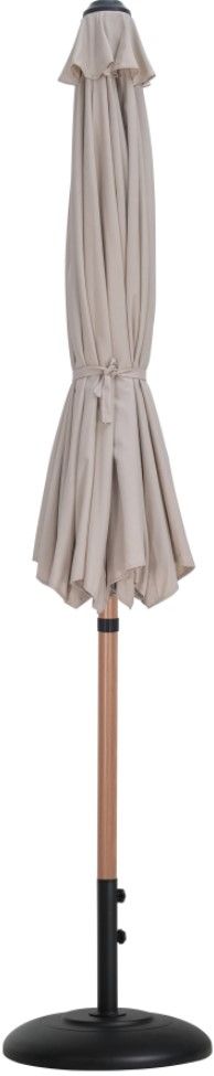 Meridian Furniture Fiji Beige/Black Aluminum Outdoor Patio Umbrella and Round Base-2