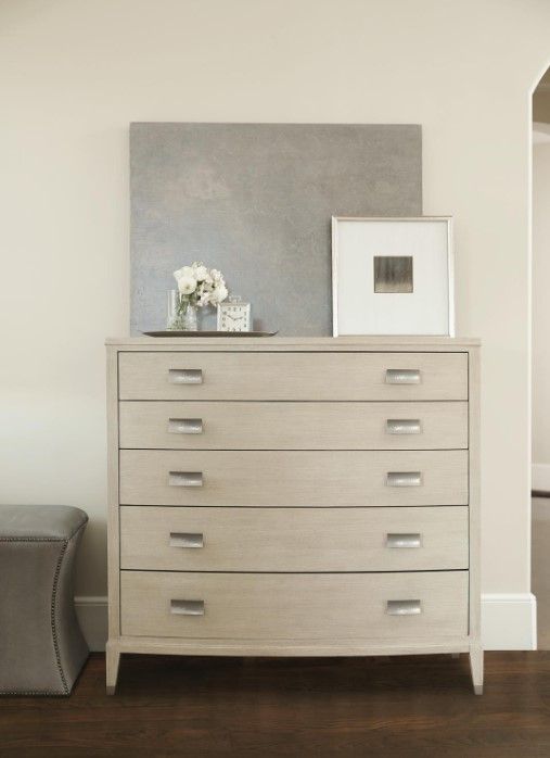 Bernhardt East Hampton Cerused Linen Tall Chest-1