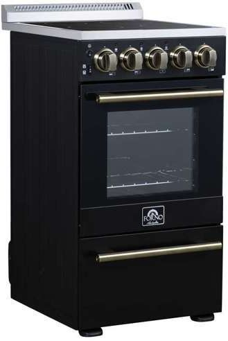 FORNO® Pallerno Alta Qualita 20" Black Pro Style Electric Range-2