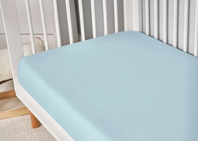 BEDGEAR® Hyper-Linen Performance® Baby Blue Fitted Crib Sheet-4