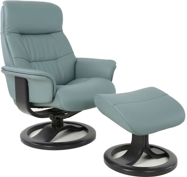 Fjords® Classic Comfort Anne "R-Base" Ice Large Swivel Recliner with Footstool-0