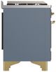 Ilve® Majestic III 36" Blue Gray Pro Style Dual Fuel Natural Gas Range with Solid Door and Brass Trim-3