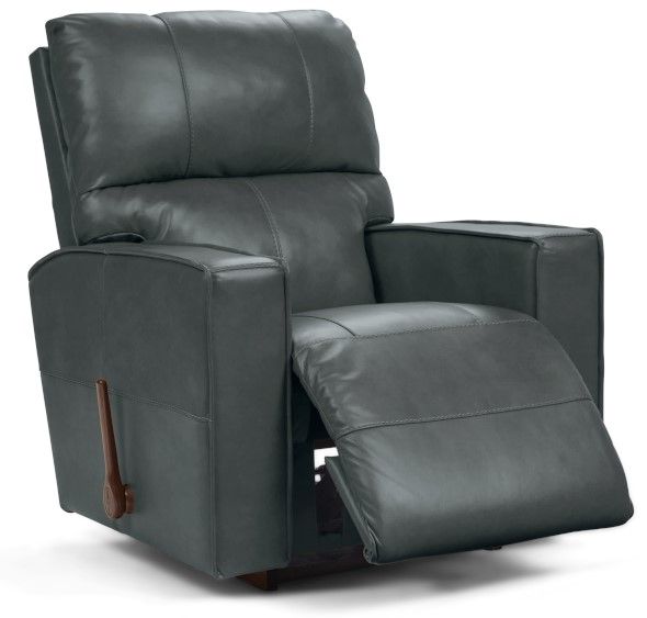 La-Z-Boy® Maddox Slate Leather Manual Rocking Recliner-4