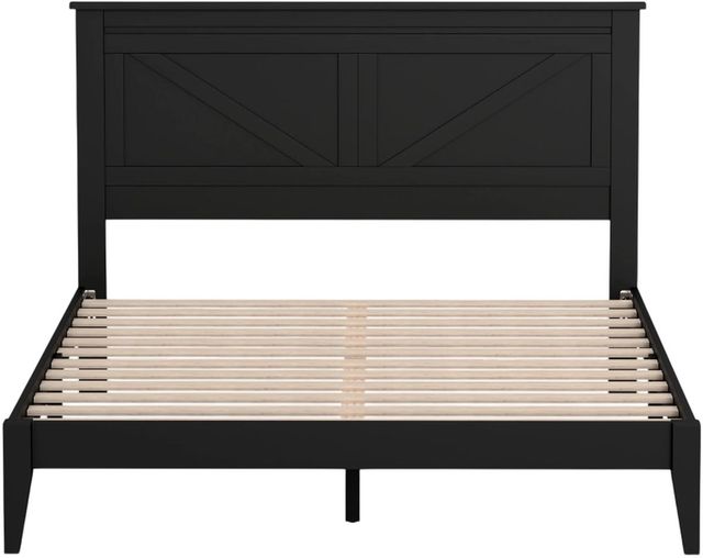 Rize Home Farmhouse Style Ebony Black King 48" Panel Bed-1
