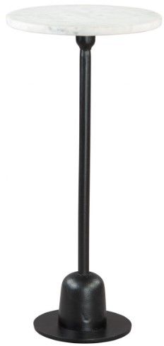 Zuo® Modern Woozy White Side Table with Black Aluminum Base-0