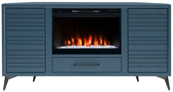 Legends Home Real Cozy Malibu Denim Blue 64'' Corner Fireplace Console-3