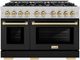 ZLINE Select Autograph Edition 48" Satin Stainless Steel Pro Style Dual Fuel Range with Black Matte Doors and Champagne Bronze Accents-0