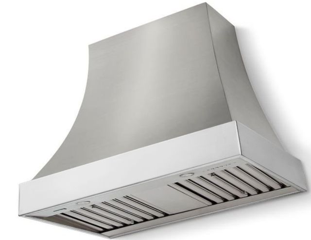 La Cornue CornuFé Cascade 44" Stainless Steel Wall Mounted Range Hood with Polished Chrome Trim-0