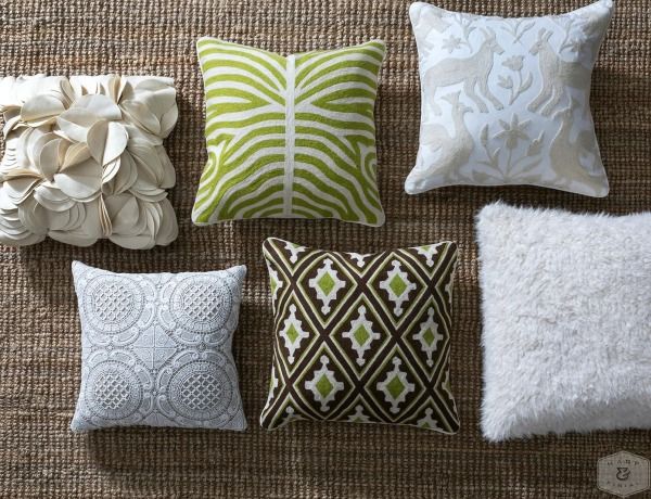 Harp & Finial® Weston Ivory Throw Pillow-1