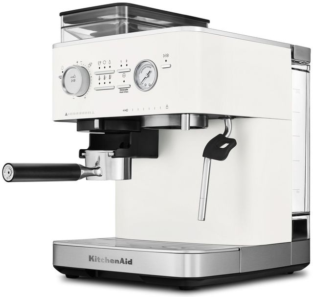 KitchenAid® Porcelain White Semi Automatic Espresso Machine with Burr Grinder-2