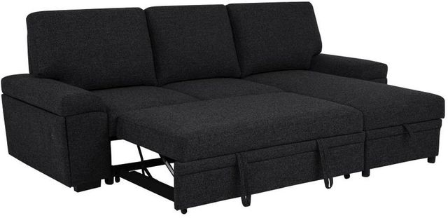 Coaster® Demko 2-Piece Black Right-Arm Facing Sleeper Sectional Sofa with Speaker and Storage Chaise-4