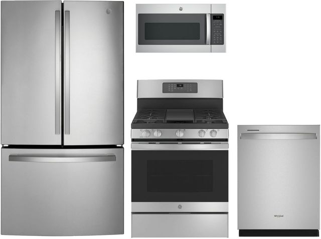 GE® 4 Piece Fingerprint Resistant Stainless Steel Kitchen Package-0