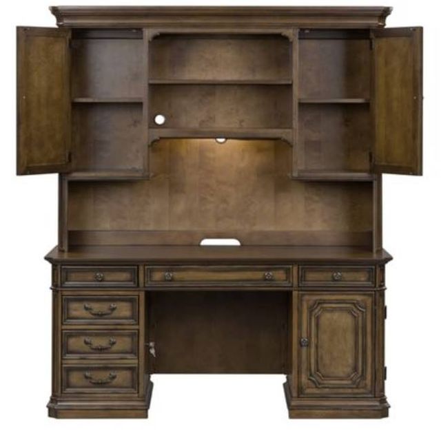 Liberty Furniture Amelia Antique Toffee Junior Executive Credenza Set-3
