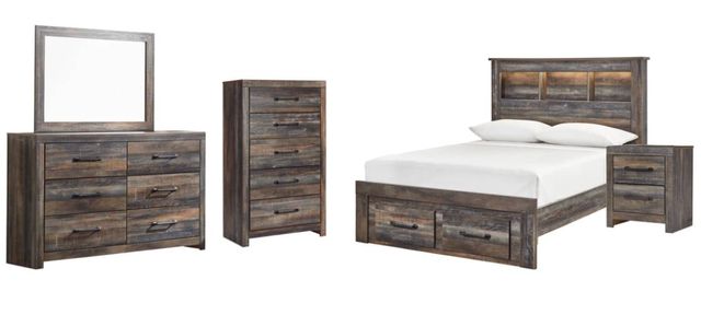 Signature Design by Ashley® Drystan 5-Piece Multi Full Bookcase Bed Set