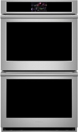 front view of the Monogram® Statement Collection 30" Stainless Steel Double Electric Wall Oven