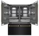 ZLINE Autograph Edition 60" 32.2 Cu. Ft. Black Stainless Steel French Door Built-In Bottom Freezer Refrigerator with Water Dispenser and Ice Maker in Graphite Gray Interior and Champagne Bronze Helix Handles-3