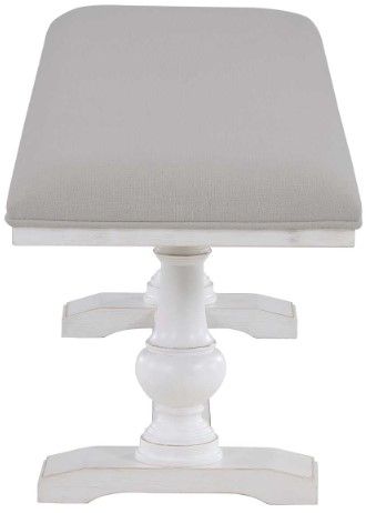 Steve Silver Co. Warren Gray/White Upholstered Bench-2