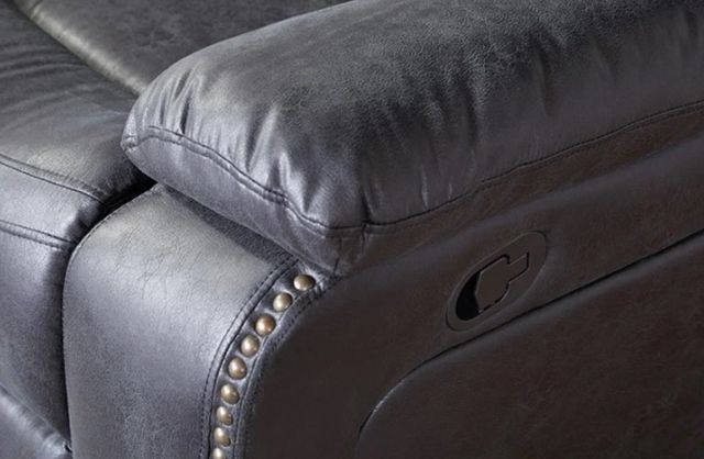 Hughes Furniture® 15126 Ridgeline Midnight Manual Reclining Sofa-3
