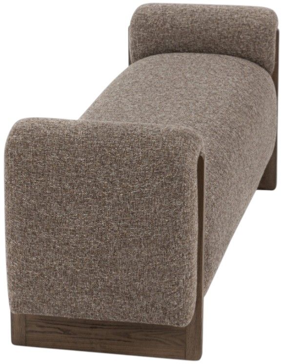 Classic Home Sierra Bronzed Cocoa Upholstered Bench-3