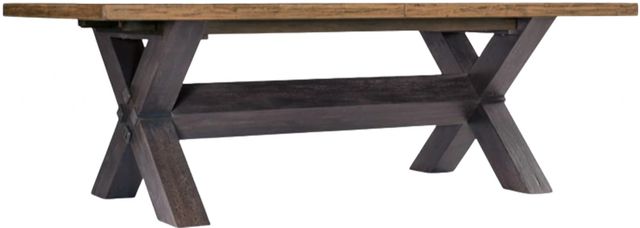 Hooker® Furniture Big Sky Vintage Natural Trestle Dining Table with Charred Timber Base-0