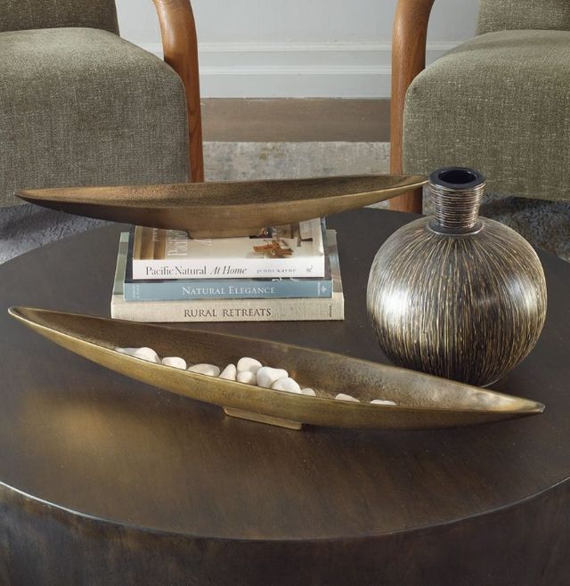 Uttermost® River Run 2-Piece Antique Brass Outdoor Bowl Set-1