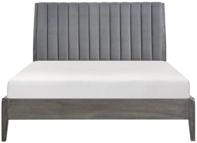 Homelegance® Dade Gray Eastern King Upholstered Panel Bed-2