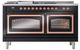 Ilve® Nostalgie II Noblesse 60'' Glossy Black Pro Style Dual Fuel Range with Copper Trim-1