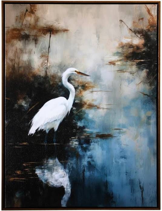 StyleCraft Egret In Lake Wall Art-0