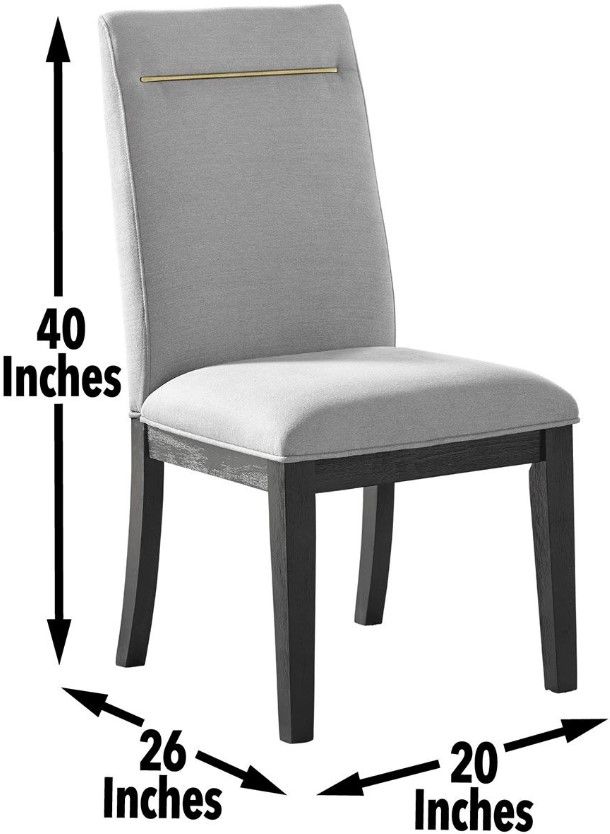 Steve Silver Co. Yves Gray/Rubbed Charcoal Upholstered Dining Side Chair-2