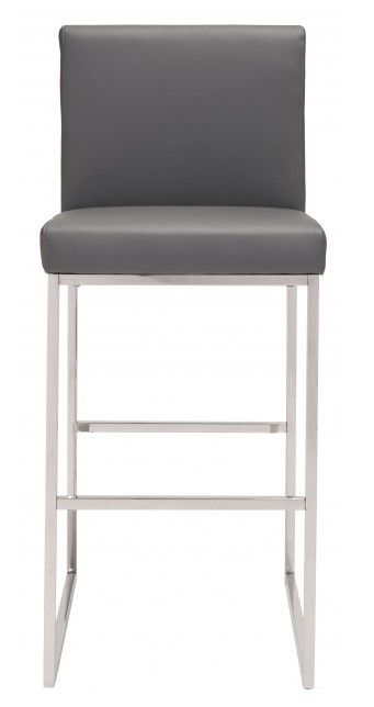 Zuo® Modern Genoa Gray Bar Stool-2