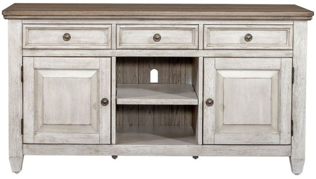 Liberty Furniture Heartland Antique White/Tobacco 56" Tile TV Console-2