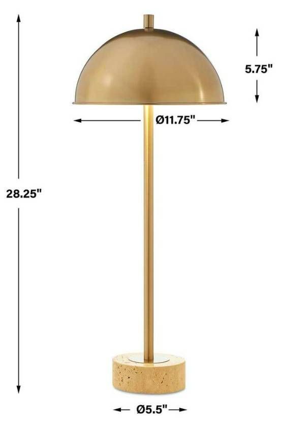 Uttermost® Dunham Brass/Travertine Buffet Lamp-2
