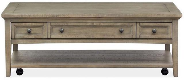 Magnussen Home® Paxton Place Dovetail Grey Rectangular Cocktail Table with Casters-1