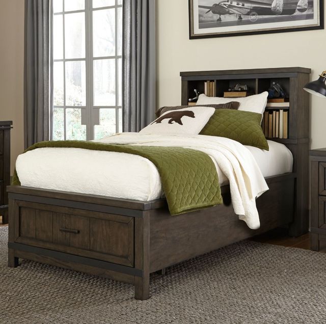 Liberty Furniture Thornwood Hills Rock Beaten Brown Full Youth Bookcase Bed-2